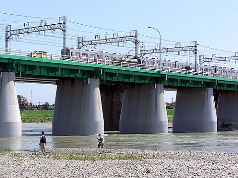 多摩川と鉄橋